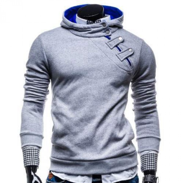 Hoodie Fashion Sweat Pull capuche Homme trendy 2016 Gris clair